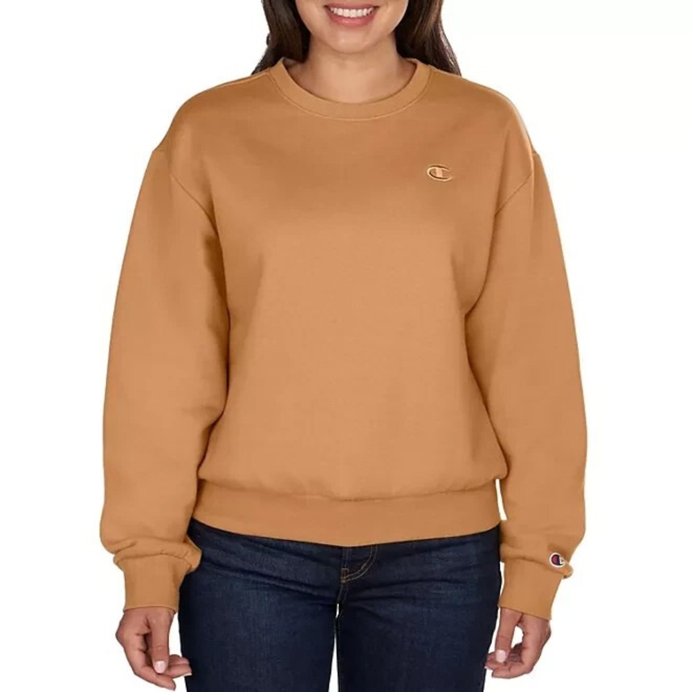 Champion Ladies Fleece Sweatshirt XS Tantalizing Tan Brown Pullover NWT